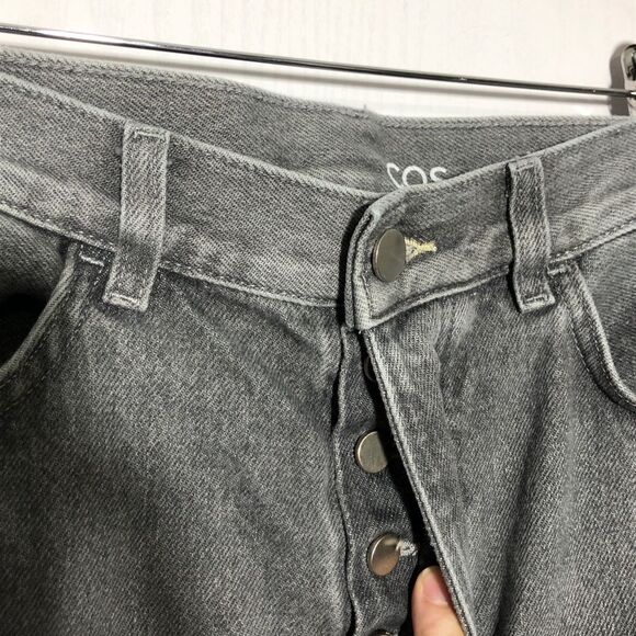 COS Mens Jeans Size 31 32 Regular Fit Gray WashTapered Leg Mid Rise Button Fly - Picture 6 of 11